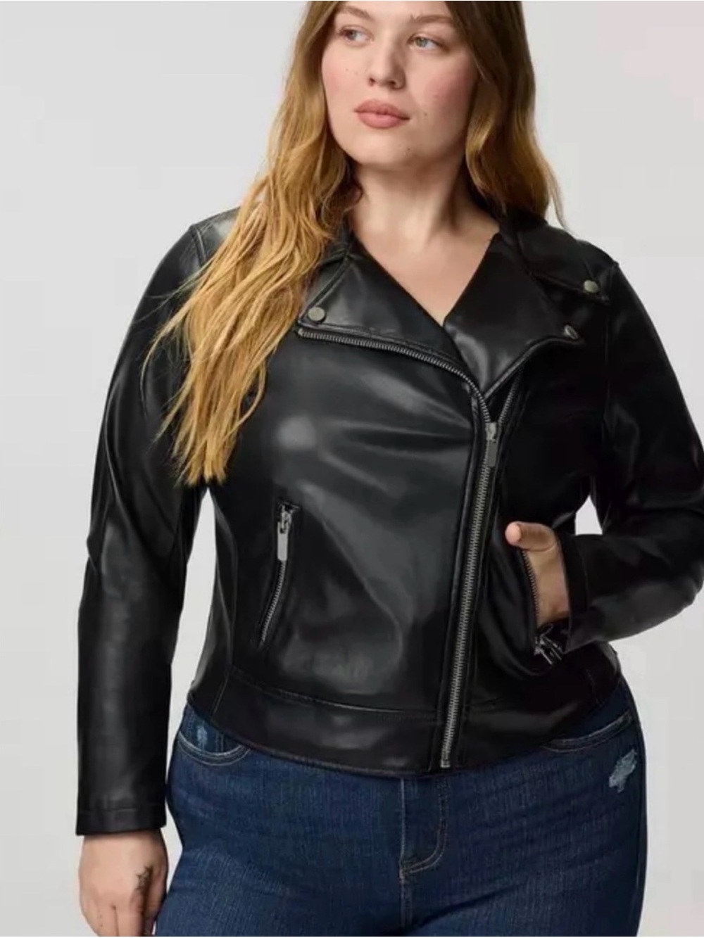 Torrid Black Faux Leather Moto Jacket